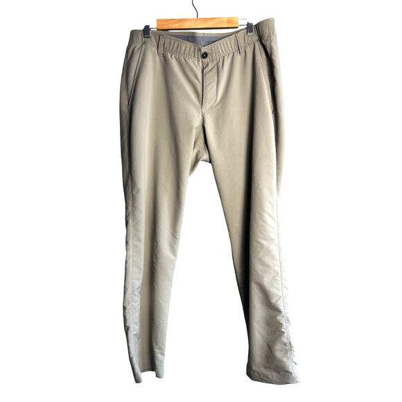 Under Armour Men’s 36x30 Khaki Performance Stretch Nylon Pants - Picture 1 of 7
